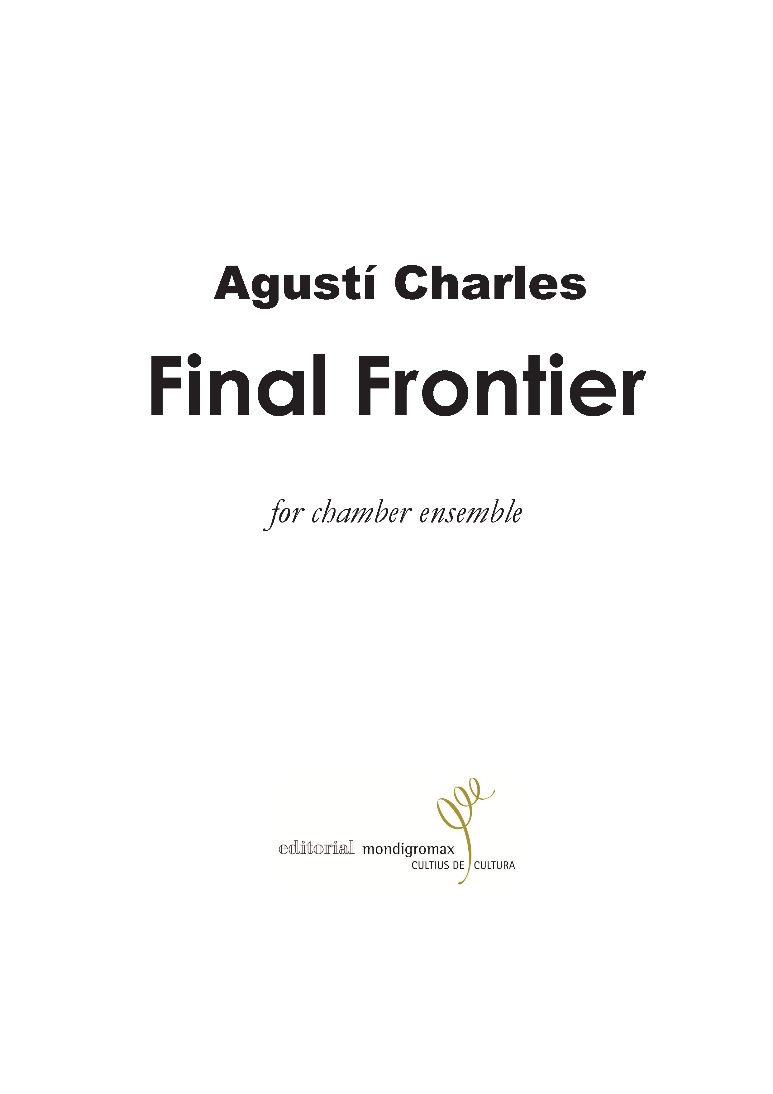Final Frontier. Agustí Charles